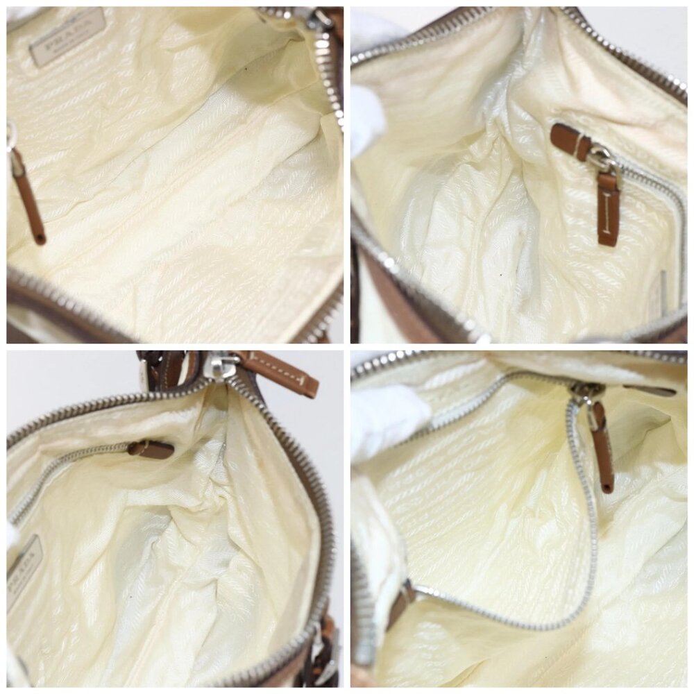 PRADA Shoulder Bag Nylon Beige Silver Auth ka273 - Picture 16 of 16